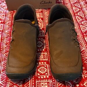 Clark’s Booties, Size 5.5 Taupe Nubuck.   Very Comfortable.